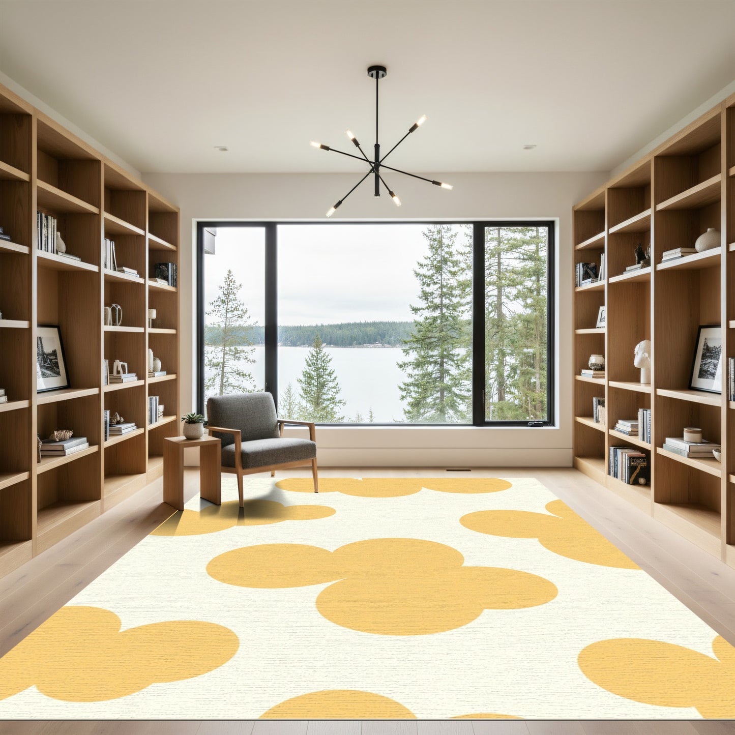 Golden Butterscotch Quatrefoil Bloom Rug
