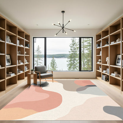 Soft Abstract Organic Flowing Shapes Rug