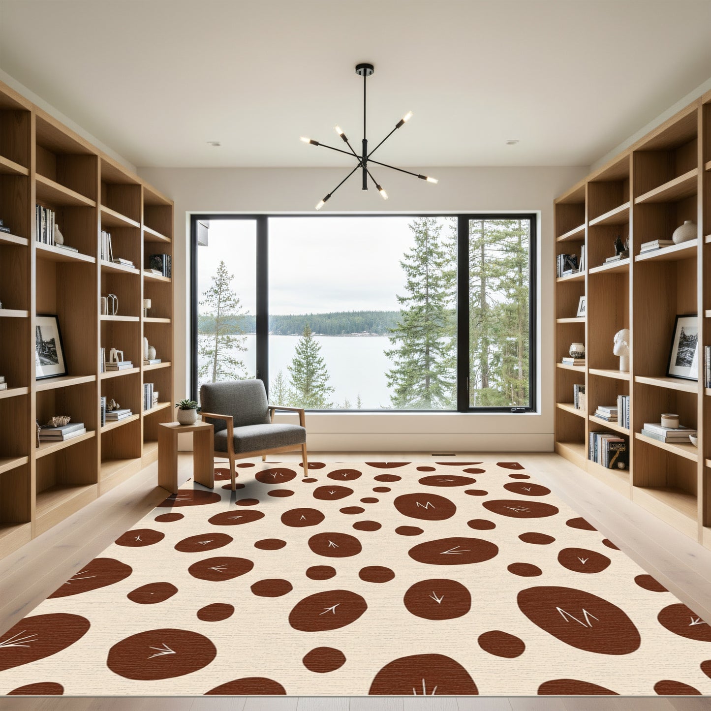 Woodland Circles And V Shapes Rug