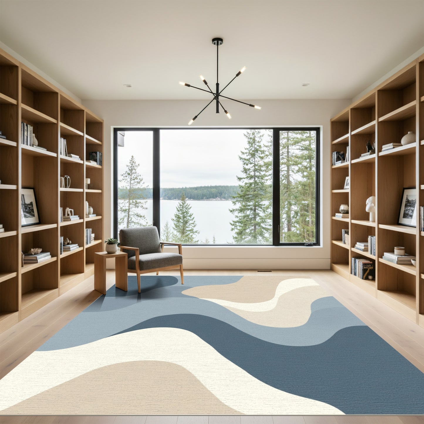 Abstract Wavy Organic Shapes Rug