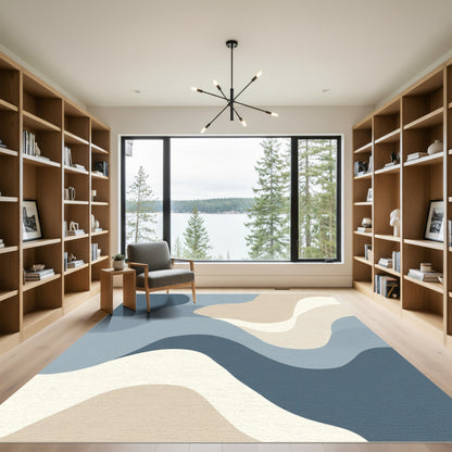 Abstract Wavy Organic Shapes Rug