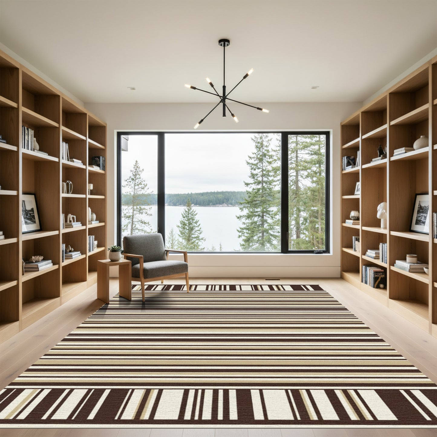 Earthy Tones Horizontal Stripe Composition Rug