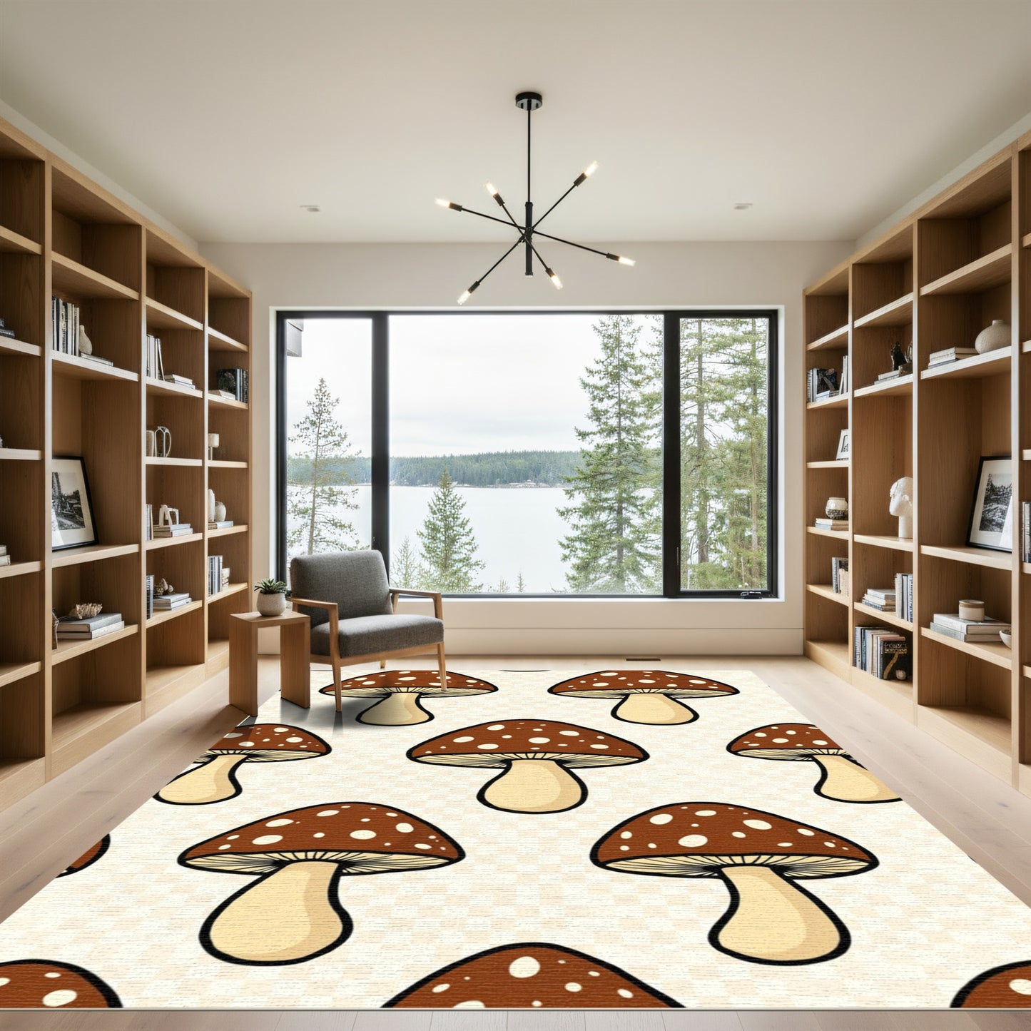 Brown Spotted Mushroom Repeat Rug