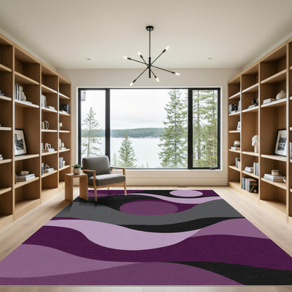 Amethyst Wave Circles Rug