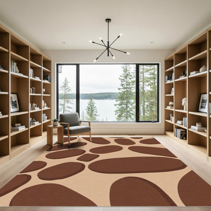 Brown Organic Shape Abstract Rug