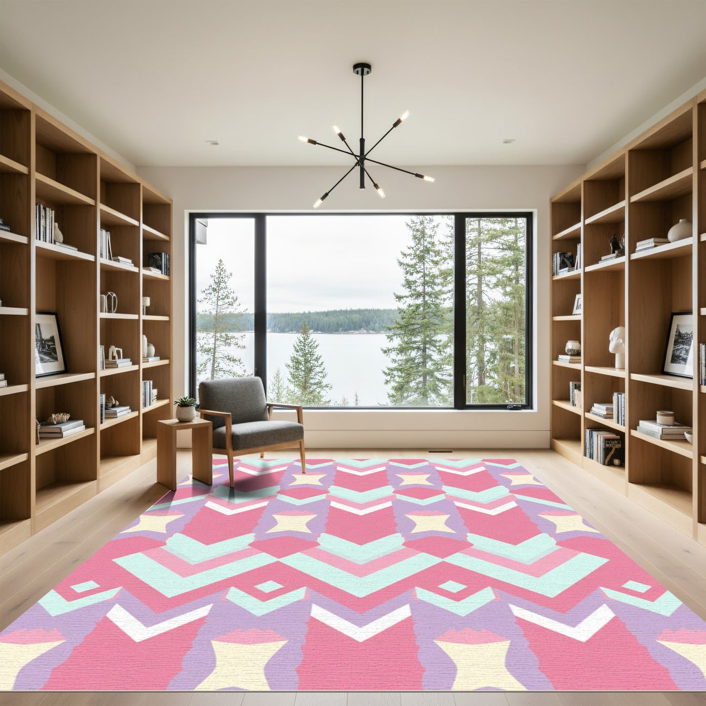 Pastel Chevron Diamond Geometric Rug