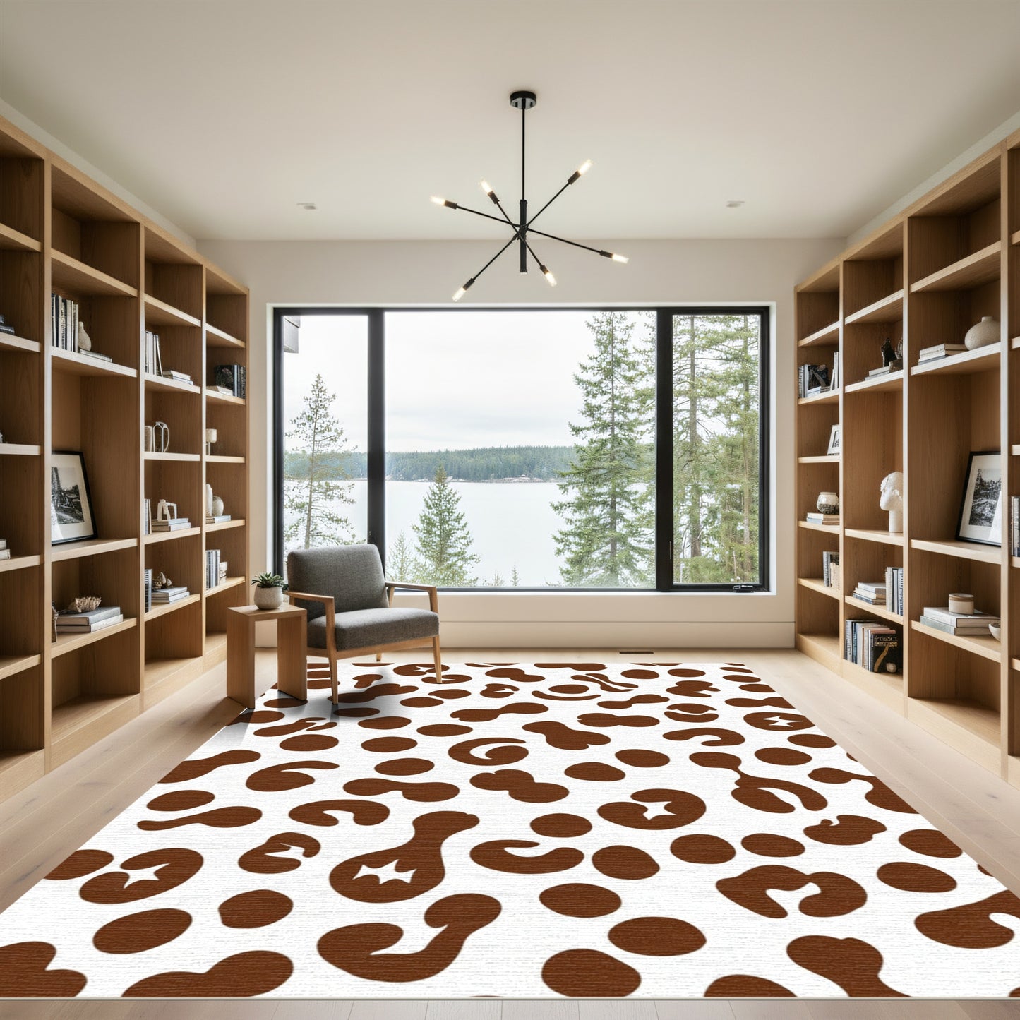 Brown Spots Abstract Scattered Rug