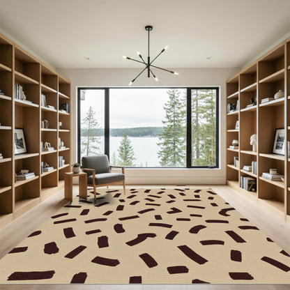 Brown Brushstroke Scatter Rug