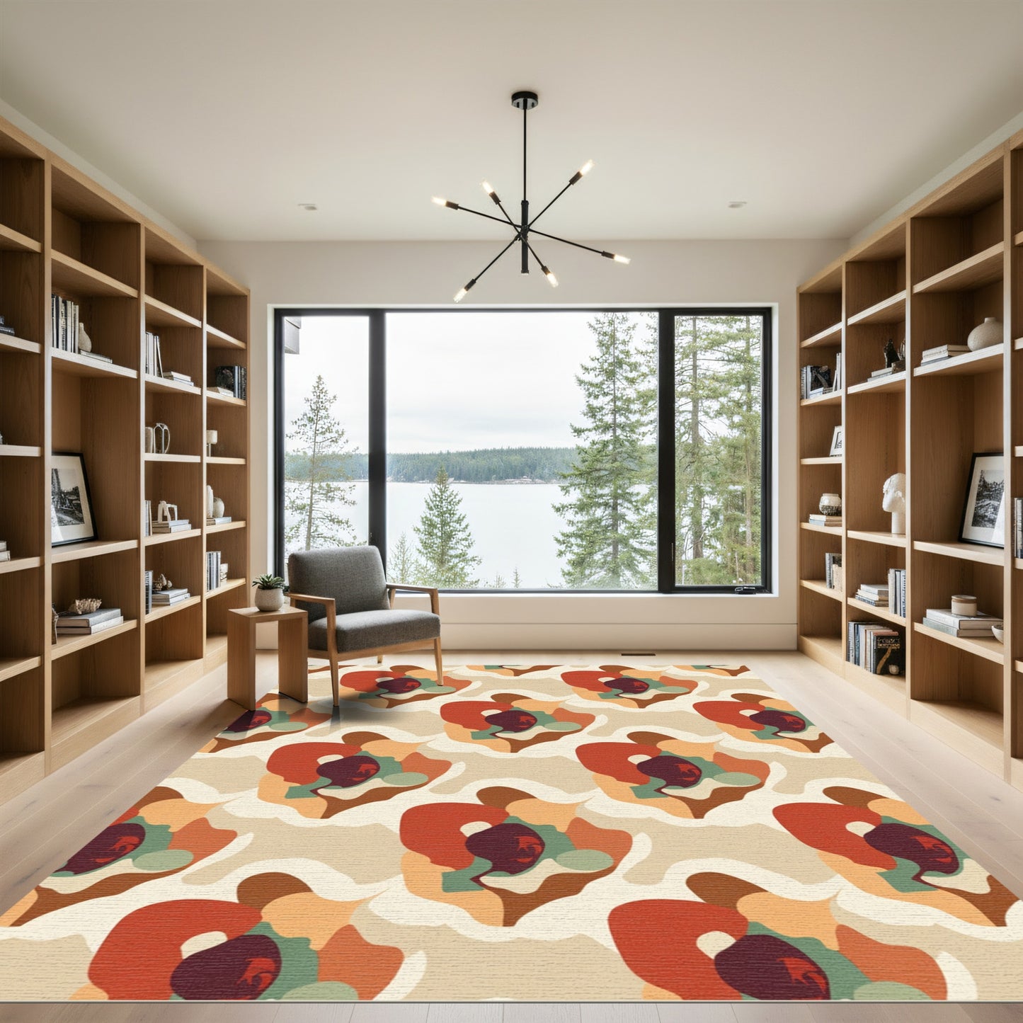 Earthy Abstract Blobs Organic Rug