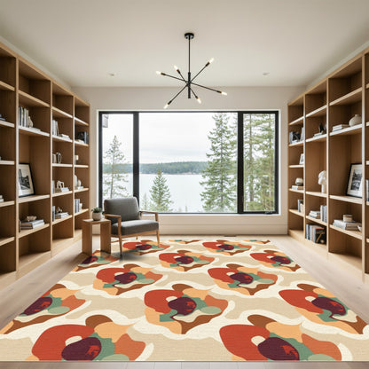 Earthy Abstract Blobs Organic Rug
