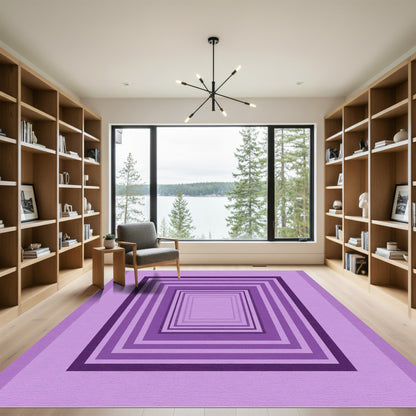 Lavender Nested Square Perspective Rug