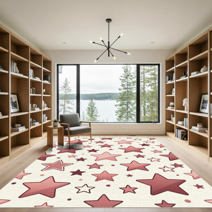 Rose Gold Scattered Star Arrangement Rug