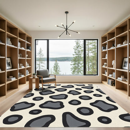 Neutral spotted irregular blobs Rug