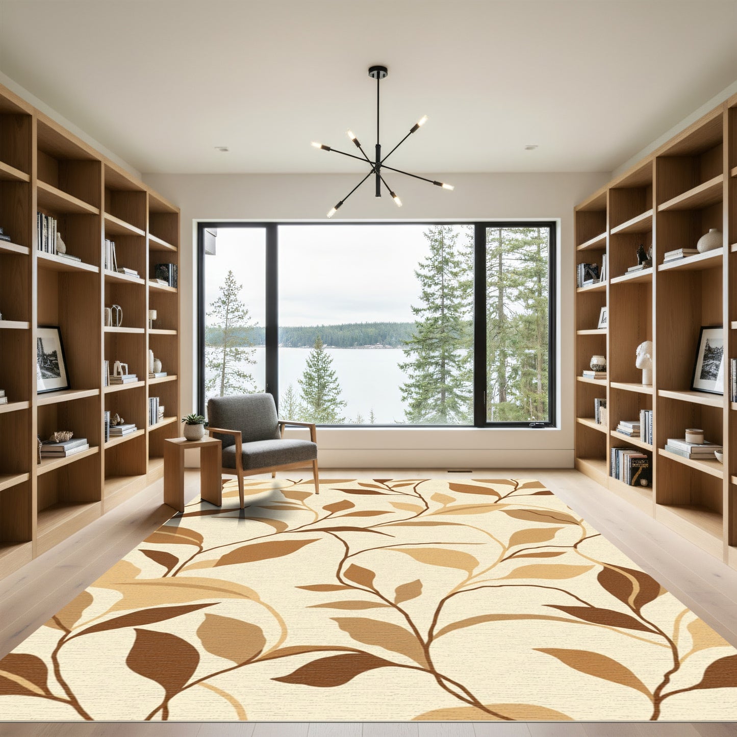 Earthy Tones Botanical Vine Rug