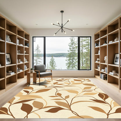 Earthy Tones Botanical Vine Rug