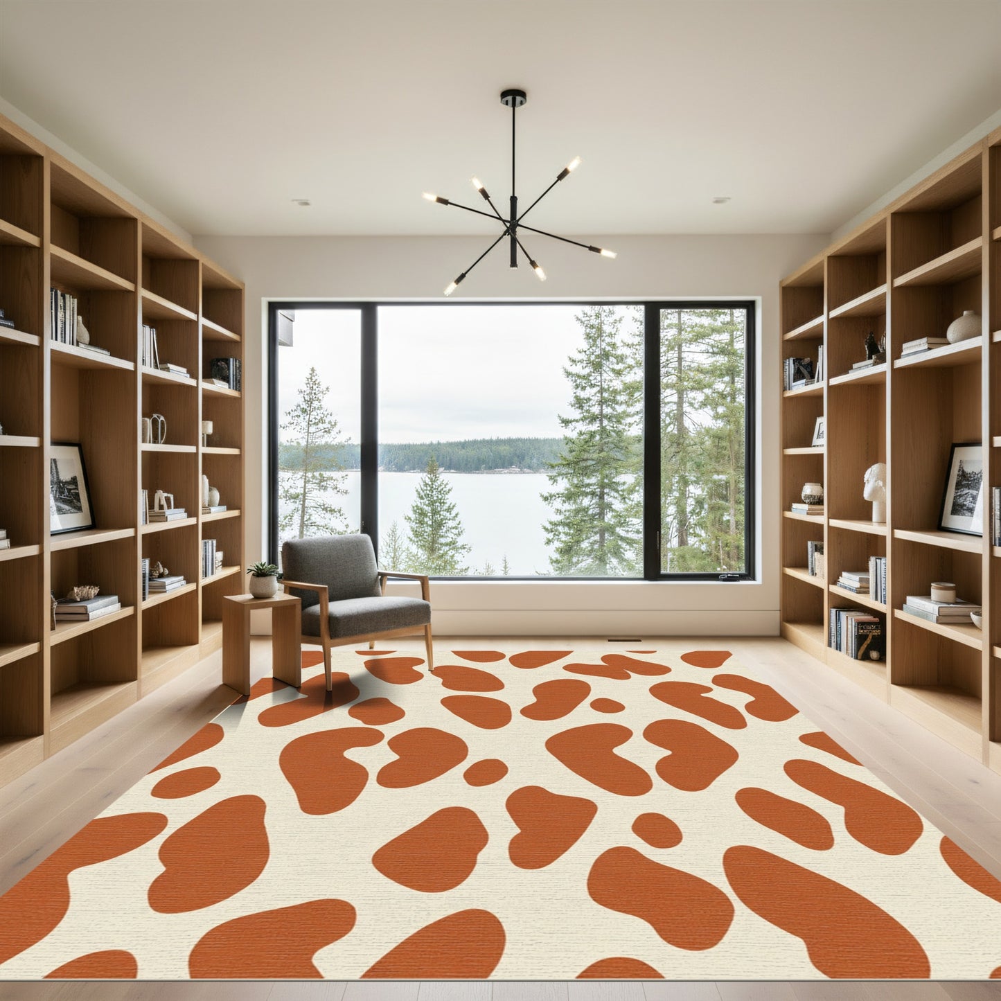 Terracotta Spots Organic Shapes Rug