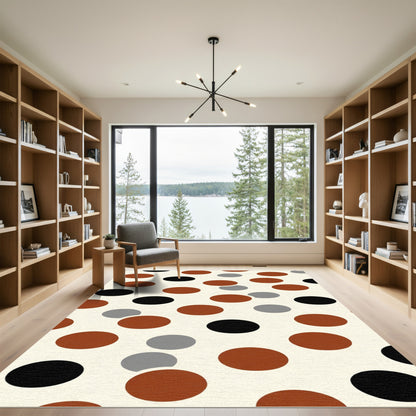 Brown Black Gray Polka Dot Circles Rug
