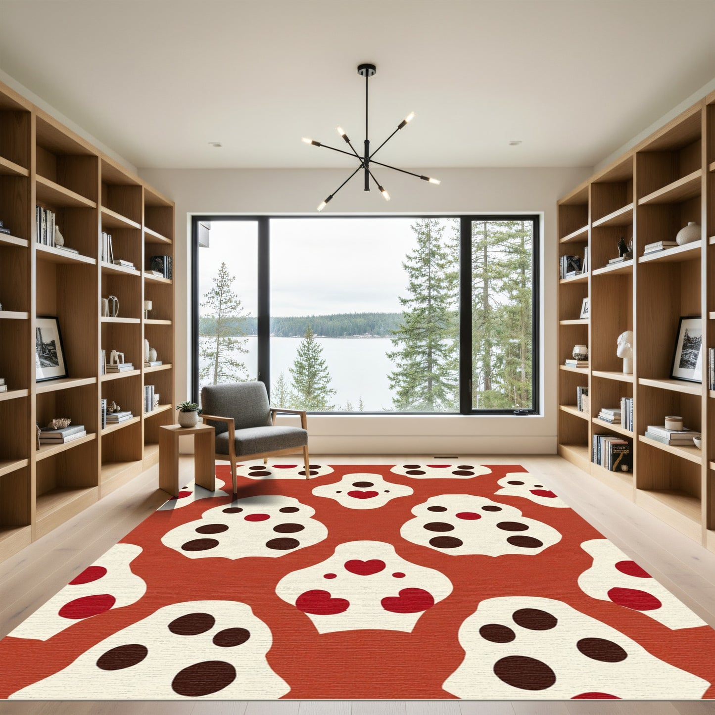 Terracotta Red Heart Blob Rug