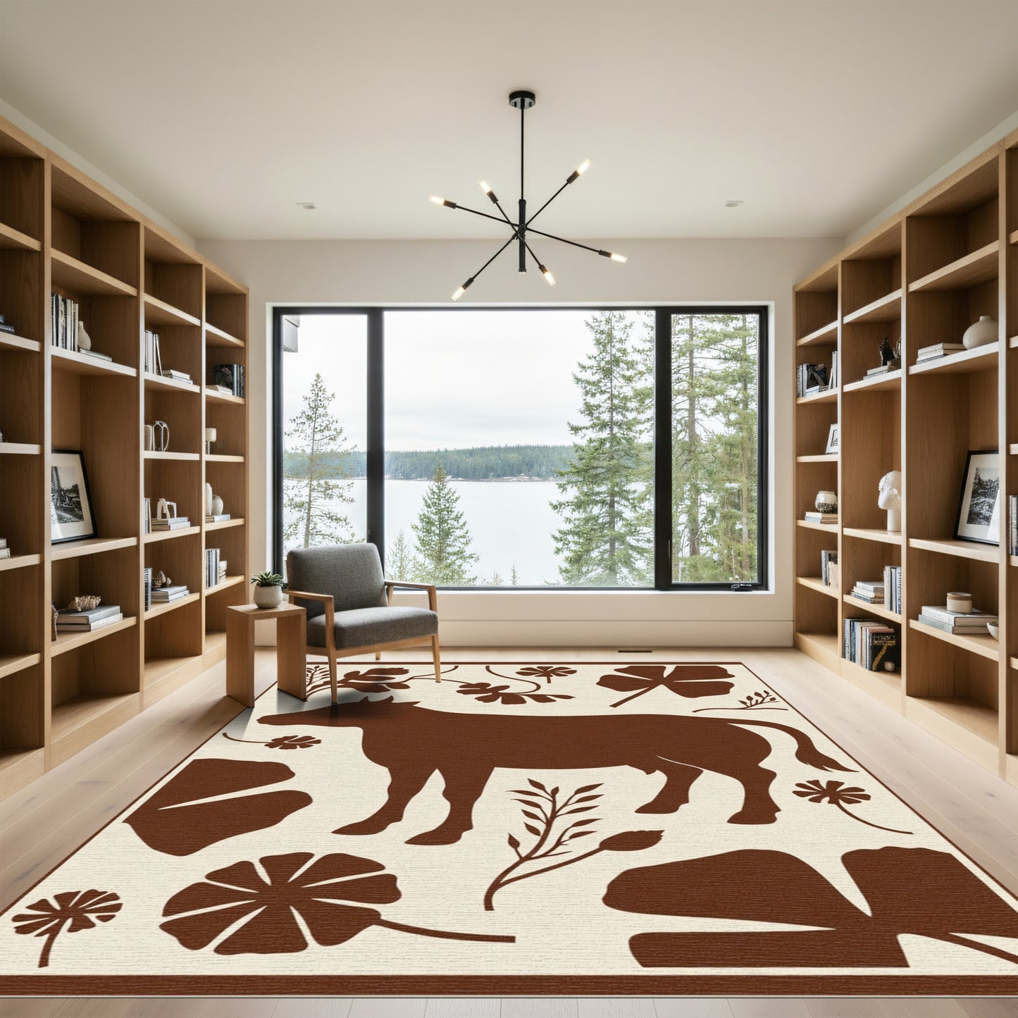 Brown Cow Floral Harmony Rug