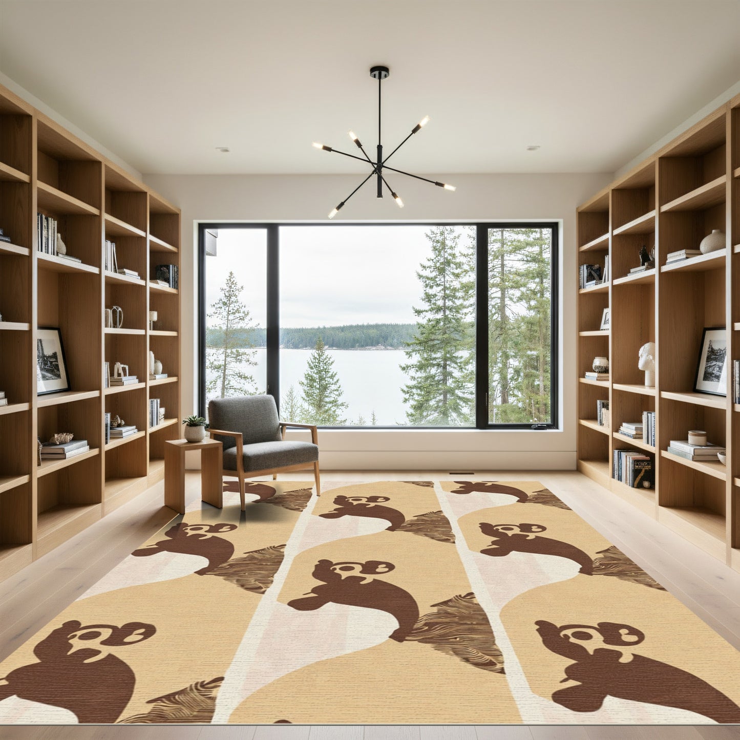 Brown And Beige Abstract Animal Repeat Rug