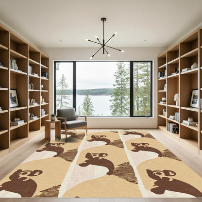 Brown And Beige Abstract Animal Repeat Rug