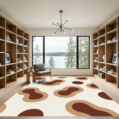 Abstract Coffee Bean Organic Shapes Rug