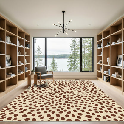 Tan Brown Spotted Animal Print Rug