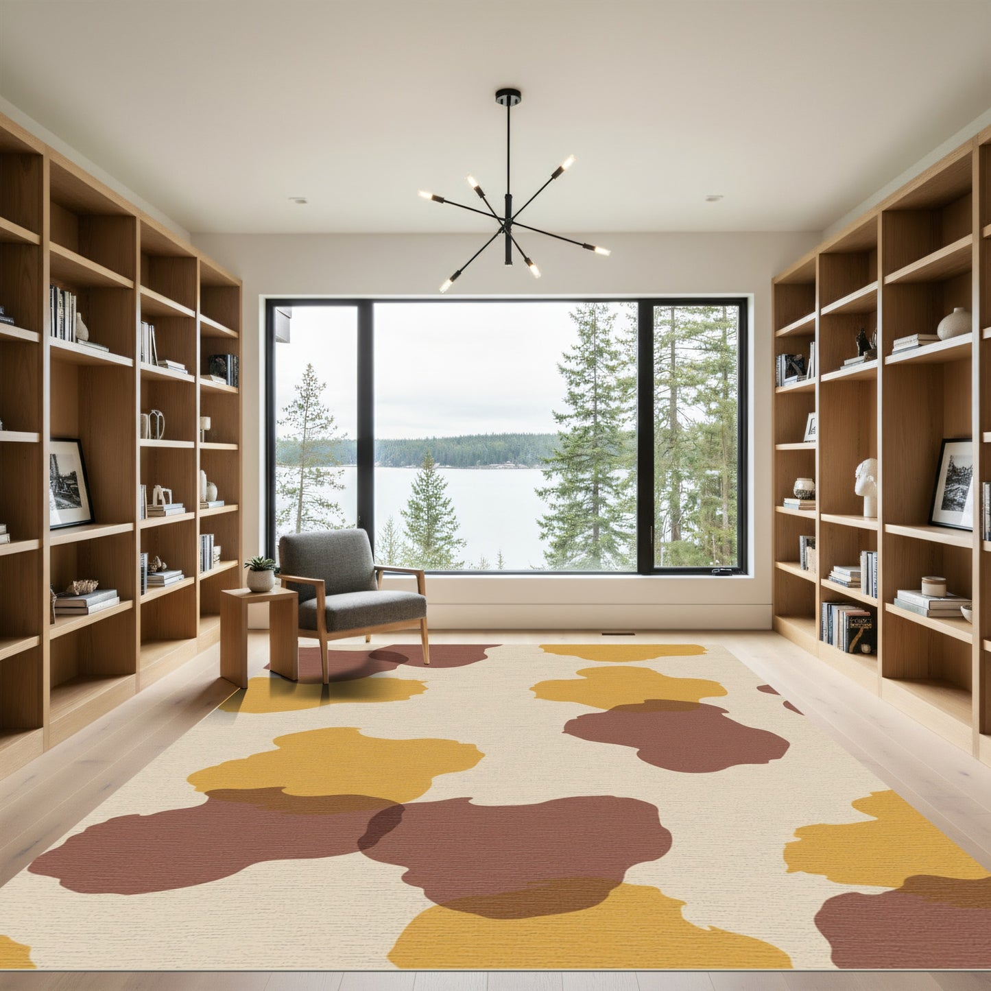 Earthy Tone Blob Abstract Rug