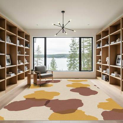 Earthy Tone Blob Abstract Rug
