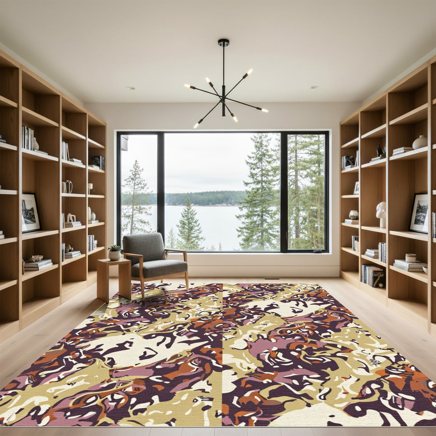 Earthy Abstract Organic Flow Rug
