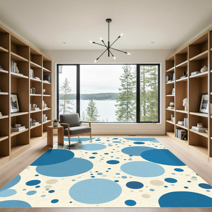 Cerulean Sky Bubble Scatter Rug