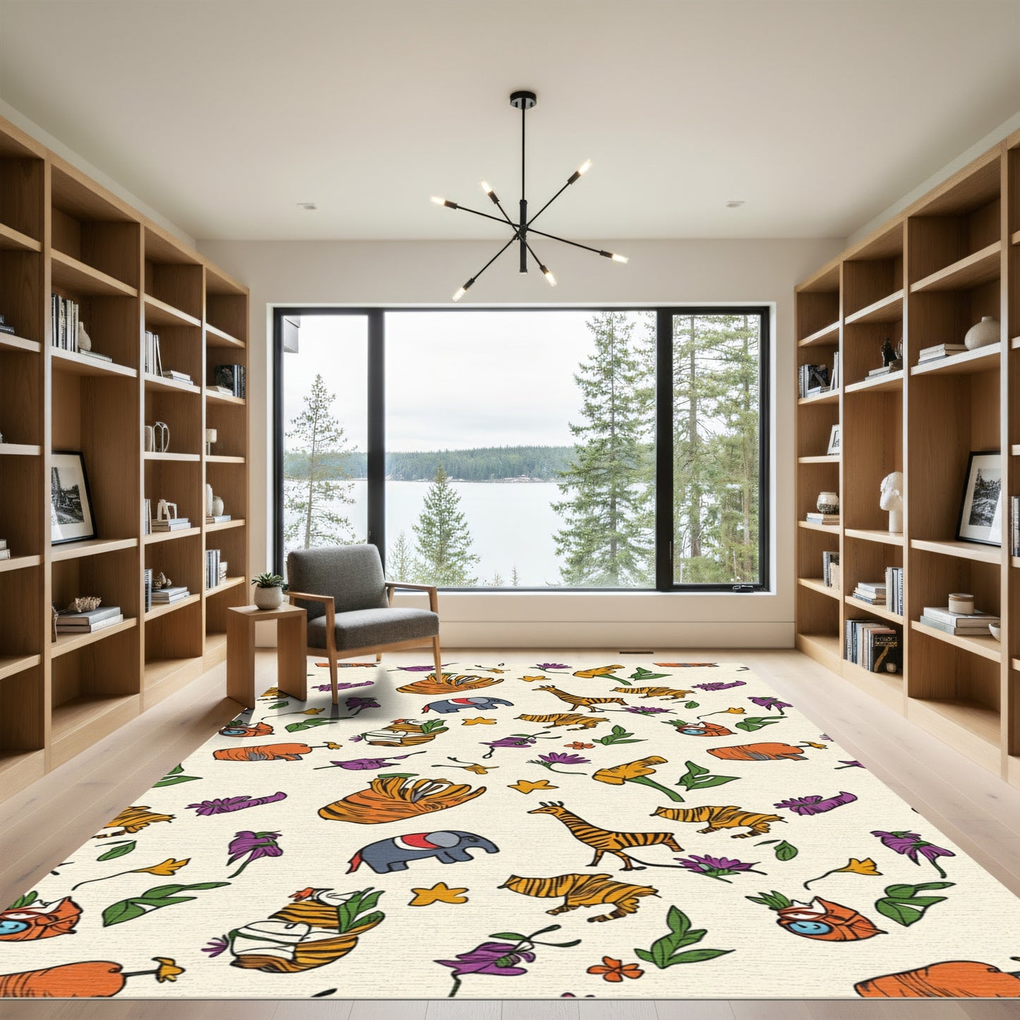 Whimsical Animal Safari Jungle Adventure Rug