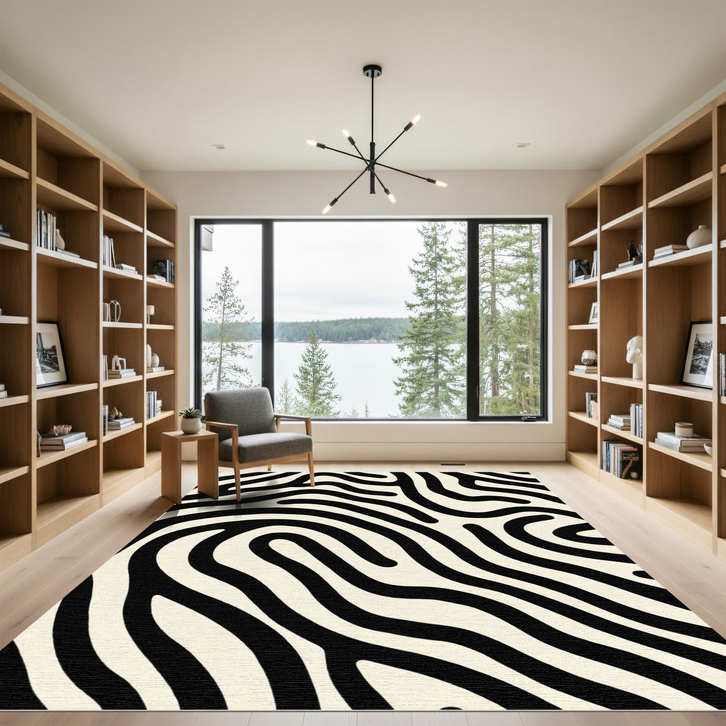 Natural Black Organic Wave Rug