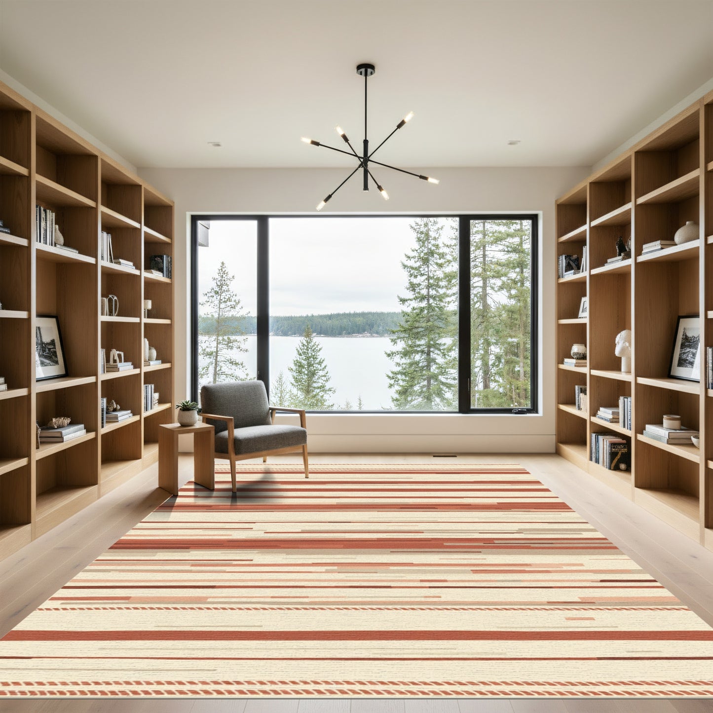 Terracotta Line Composition Rug