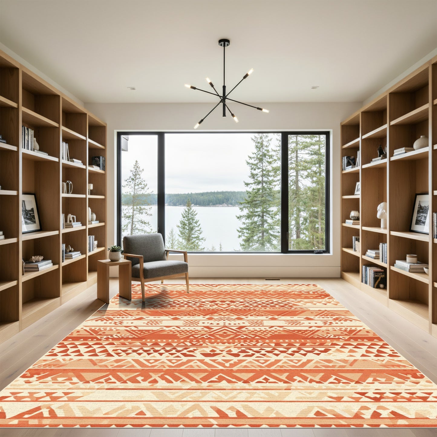 Earthy Tribal Geometric Stipe Rug