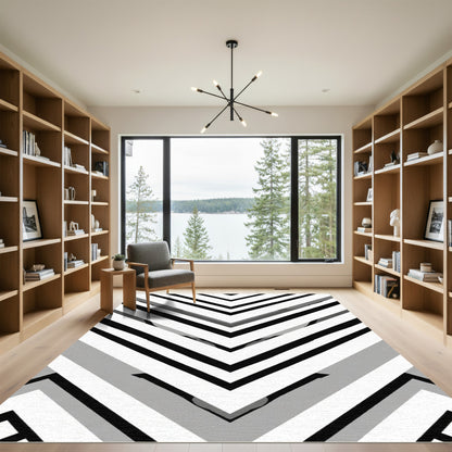 Monochromatic Chevron Streaks Rug