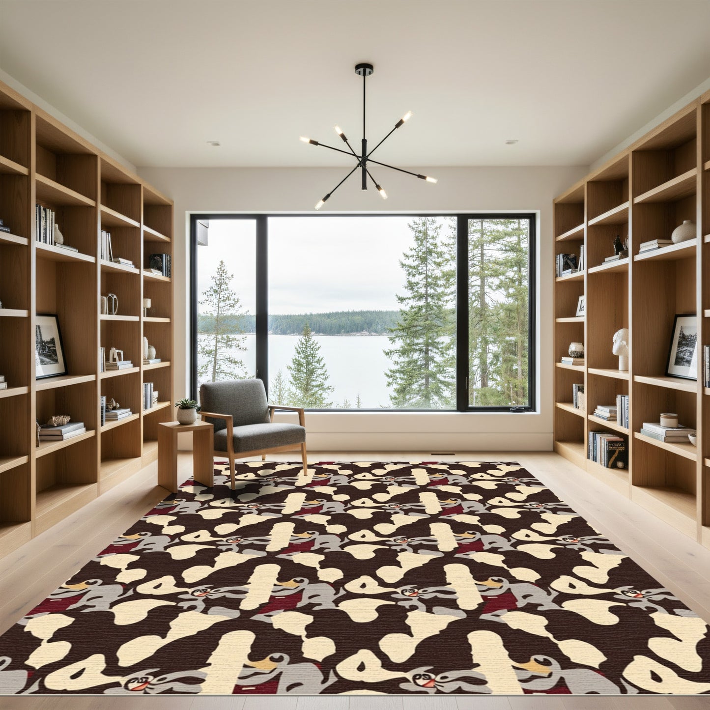 Whimsical Grey Animal Comical Camouflage Rug