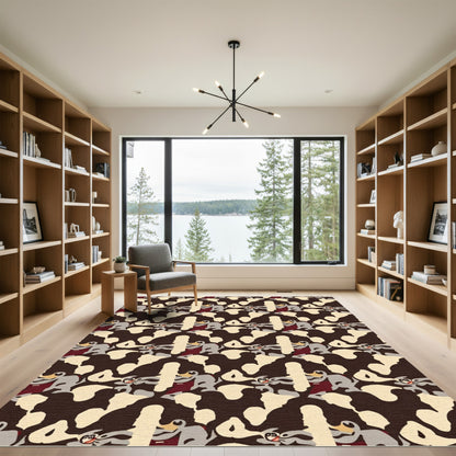 Whimsical Grey Animal Comical Camouflage Rug