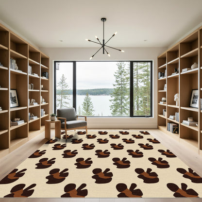 Brown Beige Abstract Spots Rug