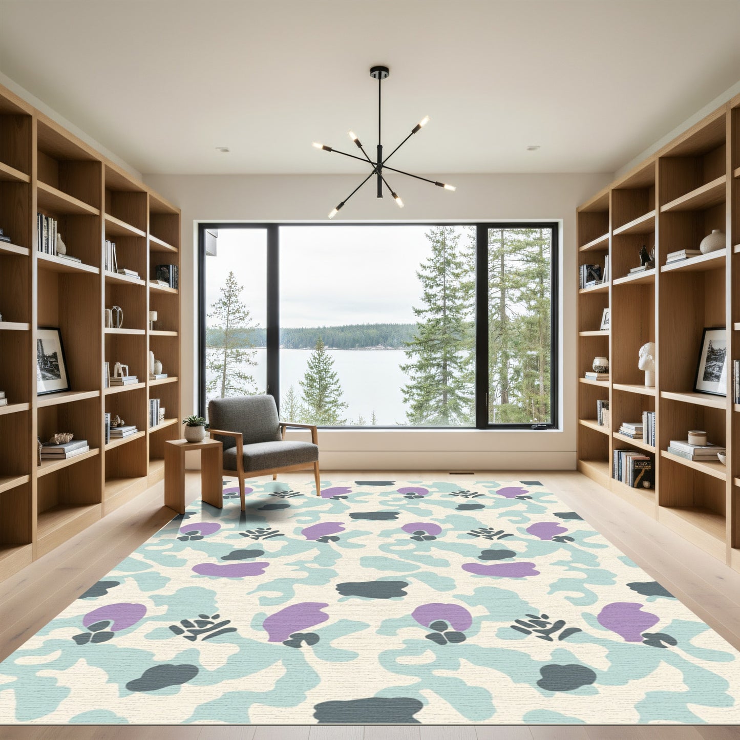 Abstract Pastel Camouflage Blob Rug