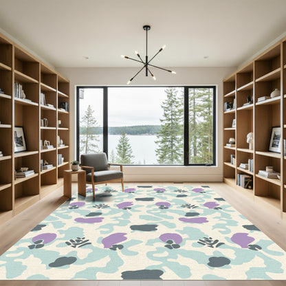 Abstract Pastel Camouflage Blob Rug