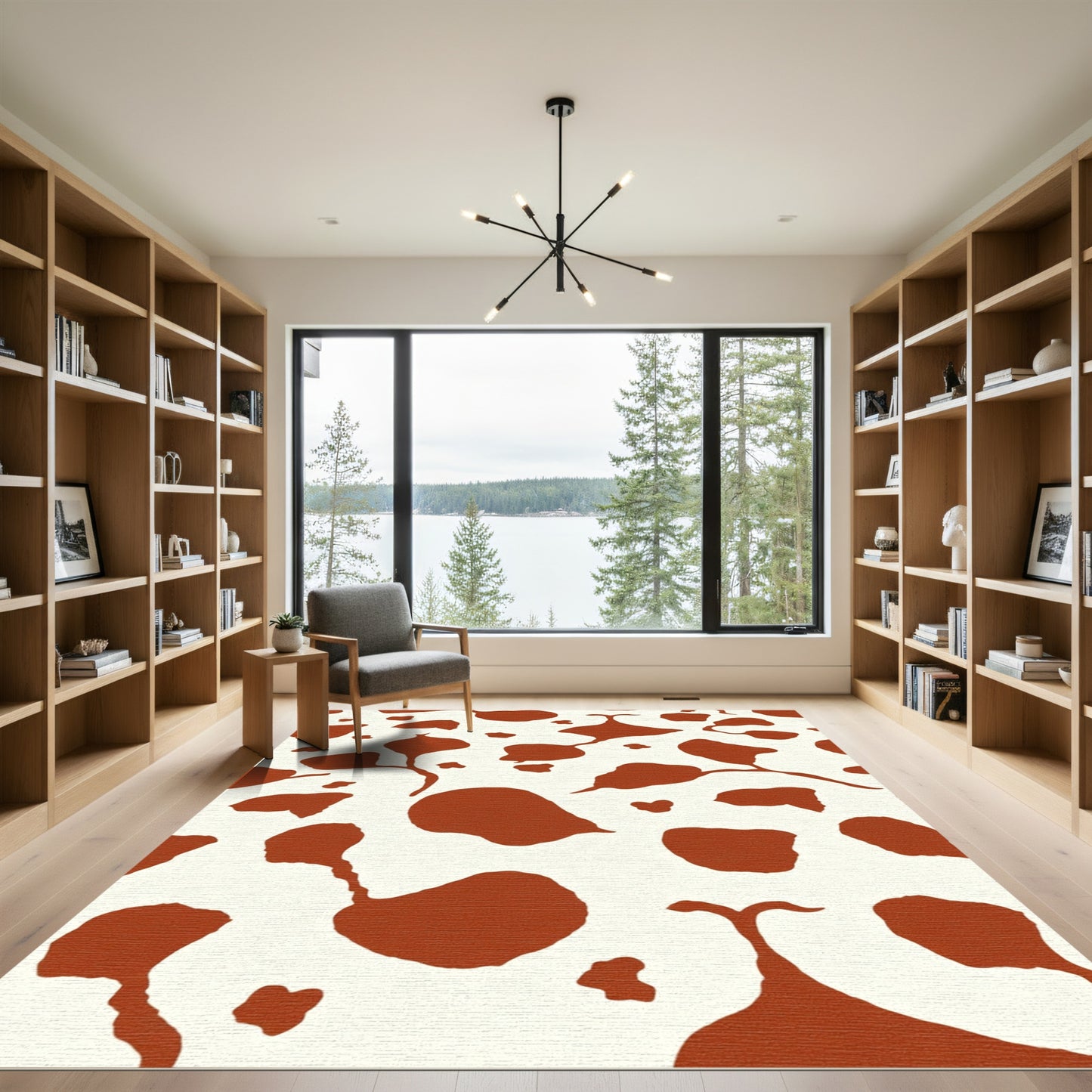 Rustic Red Spots Abstract Art Rug