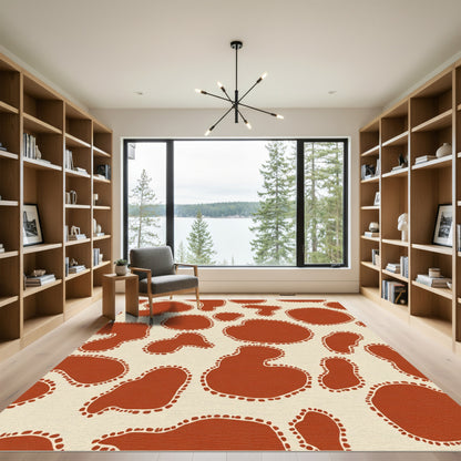 Terracotta Spots Organic Irregular Forms Rug