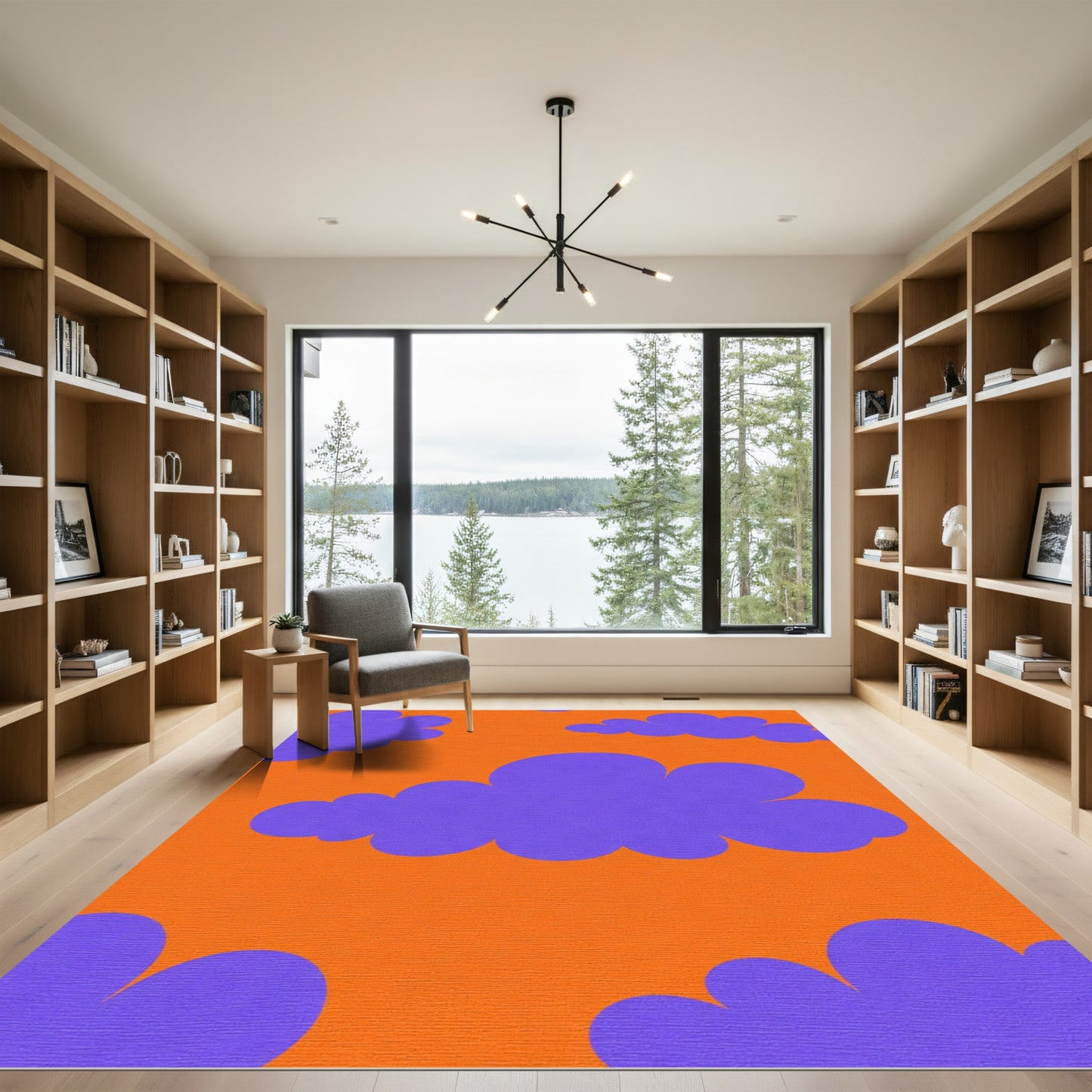 Orange Purple Clouds Background Rug