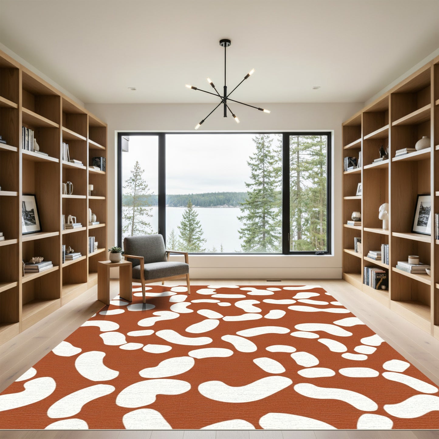Terra cotta Blob Collage Rug