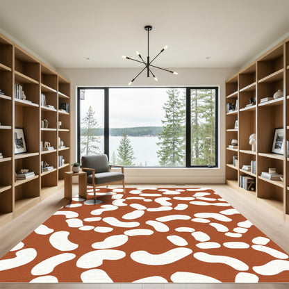Terra cotta Blob Collage Rug