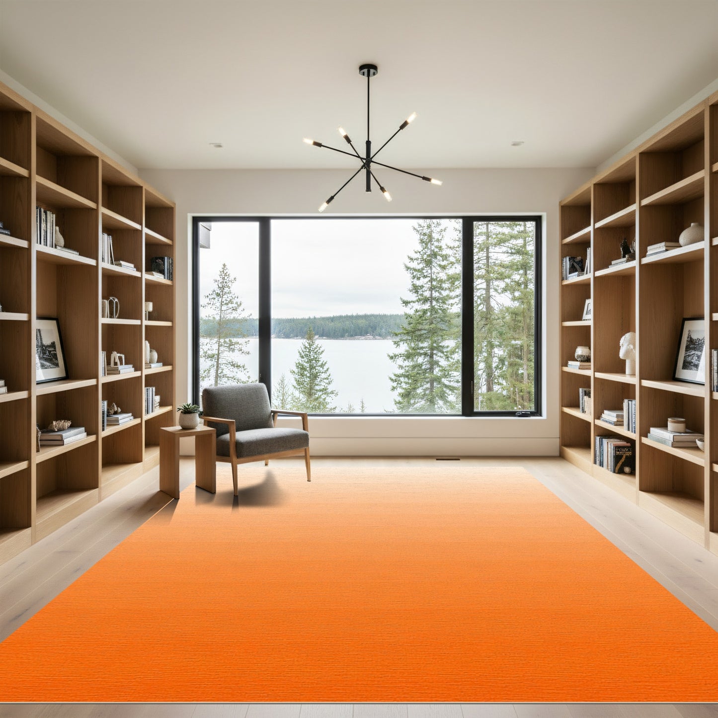 Abstract Warm Ombre Stripe Rug