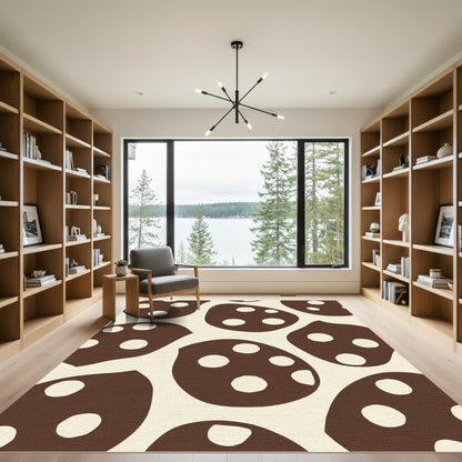 Organic Brown Polka Dot Shapes Rug