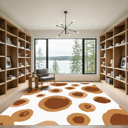 Earthy Tone Abstract Circles Rug