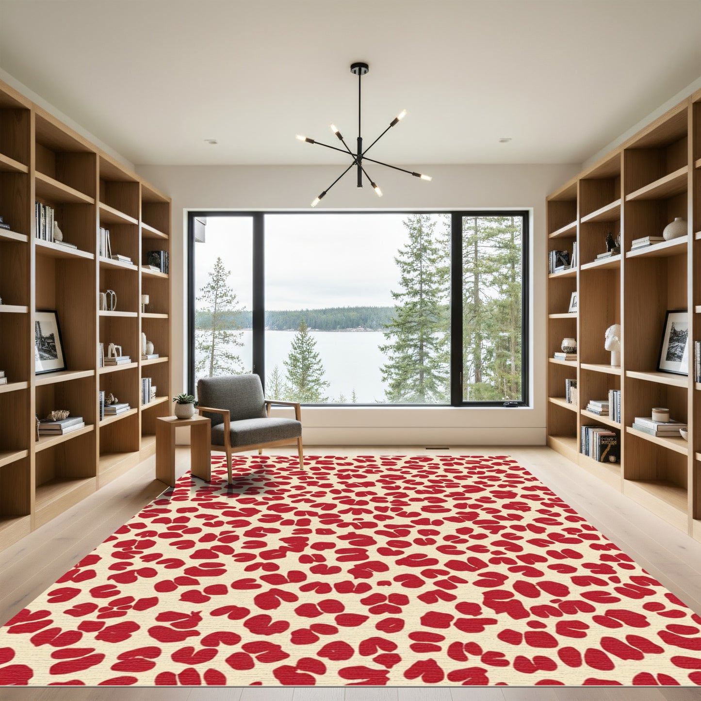 Crimson Blotchy Spots Rug